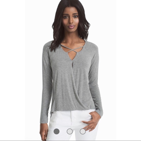 White House Black Market Tops - White House Black Market Criss Cross High Low Top